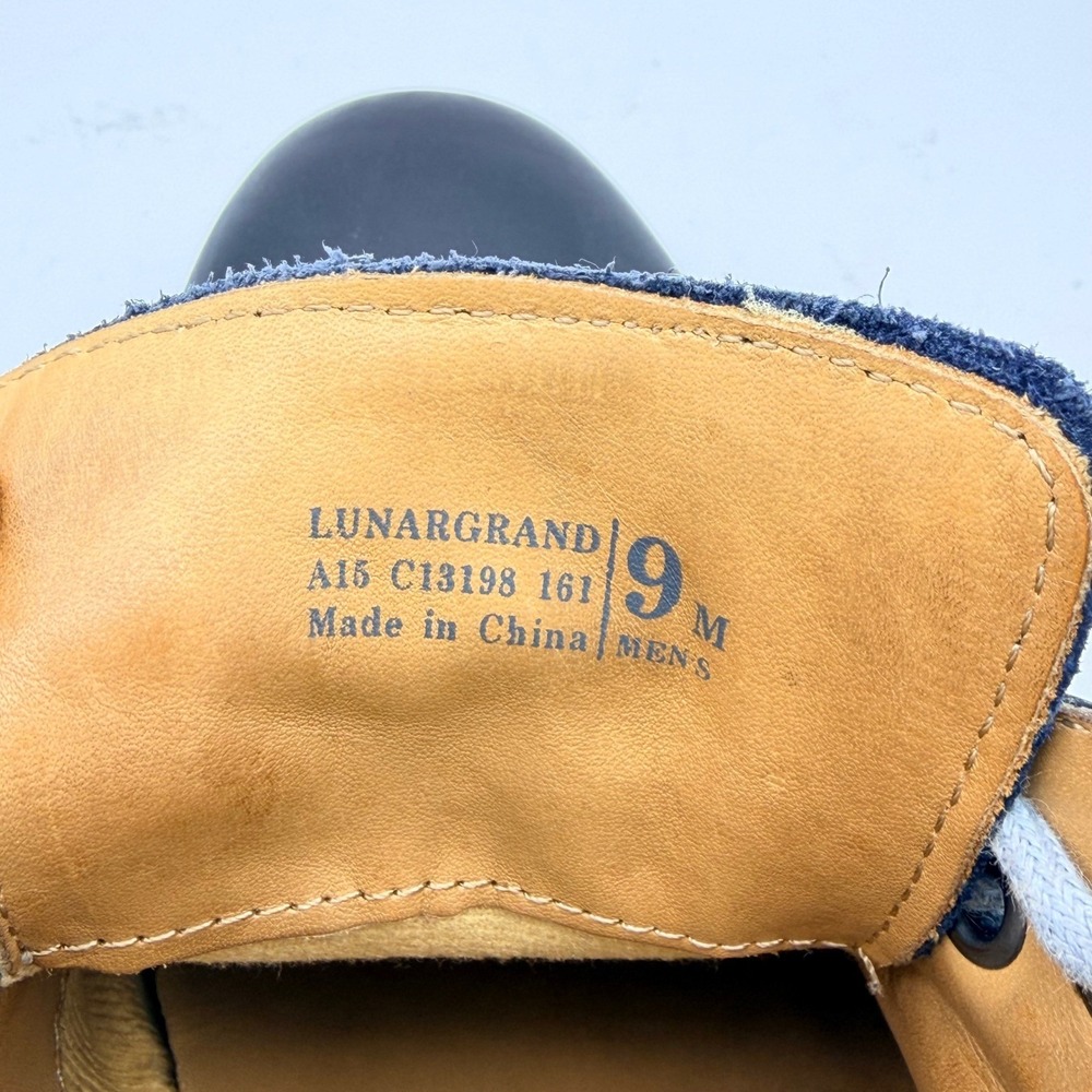 Cole Haan LunarGrand Navy Leather Suede Wingtip Oxfords M9 Blokecore Tech Soles - Picture 10 of 10
